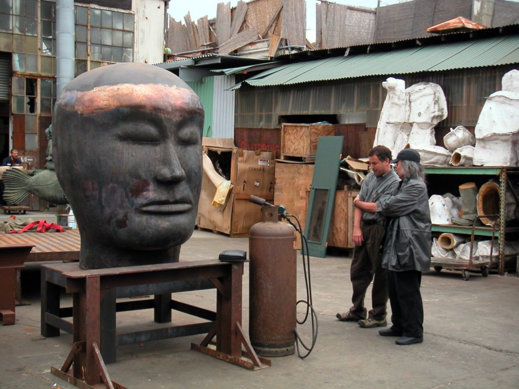 Jun Kaneko at Artworks Foundry in Berkeley, CA.